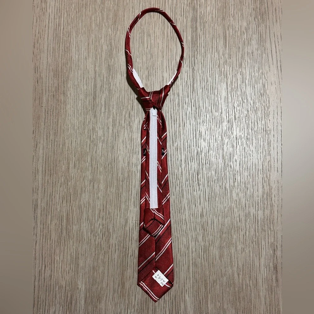 Black N Bianco. Red Striped Tie - Classic Formal Accessory (2” wide)